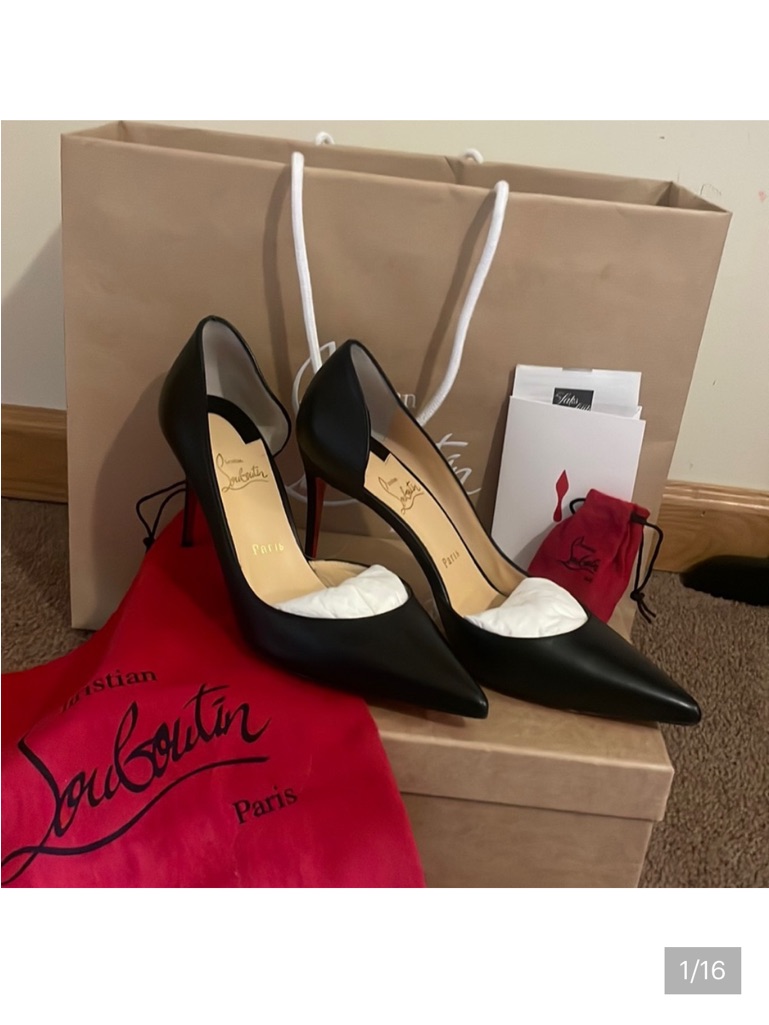 Christian Louboutin Iriza Pointed Leather Stiletto Pumps. Used See Pics